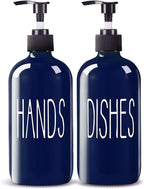 COHOSEGE Glass Soap Dispenser Set 2 Pack, 16 Oz Dish Soap Dispenser by COHOSEGE