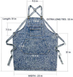 Denim Apron with Pockets for Hair Stylist Gardening Craftsmen Barista Women - Image 7