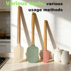 3PCS Silicone Spatula Wooden Handle Set, Heat Resistant Silicone Spatula - Image 2