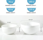 Ceramic Large Mixing Bowls for Kitchen, Dough Bread Making Bowl, 10 inch + 8 - Image 2