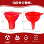 Silicone Funnels 4 Pieces Wide Mouth Funnel Small and Large Flexible Condiment - Image 2