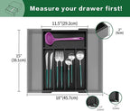 Utoplike Bamboo Silverware Drawer Organizer, Expandable Kitchen Utensils Drawer - Image 2