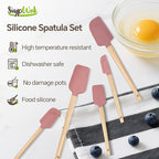 Silicone Spatula Set, Food Grade Rubber Spatula-5 Piece Nonstick Rubber Spatulas - Image 7