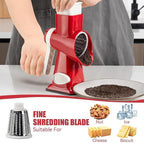 KEOUKE Rotary Cheese Grater Hand Crank Red - Image 4