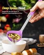 Silicone Pasta Fork and Ladle Spoon Set, Large Non Stick Kitchen Utensils - Image 4