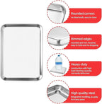 Stainless Steel Baking Sheet Cookie Tray, Cookie Sheet - Image 3