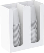 Richboom Acrylic Coffee Cup and Lid Storage Organizer Holder, 2 Compartments - Image 2