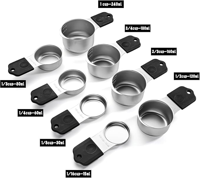 Magnetic Measuring Cups, Stainless Steel Kitchen Aid Cups Measuring set - Image 8
