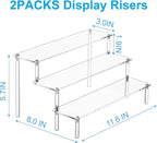HENABLE 2PCS Large Acrylic Display Risers, Perfume Stand Organizer, Tabletop Use - Image 2
