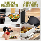 Rorecay 6pcs Oven Mitts and Pot Holders Sets Heat Resistant 500 Degrees - Image 3