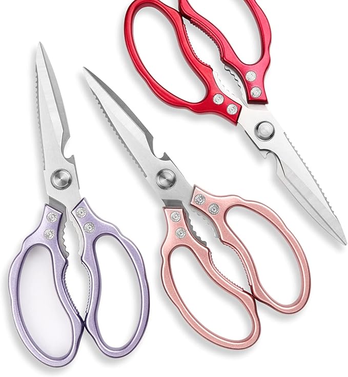 AWinjoy Kitchen Scissors, Heavy Duty Sharp Shears Dishwasher Safe, Rose Gold - Image 5