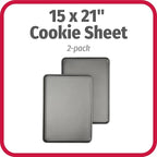 GoodCook Everday Nonstick Carbon Steel 15” x 21” Baking Sheet Set, 2 Pack – - Image 2