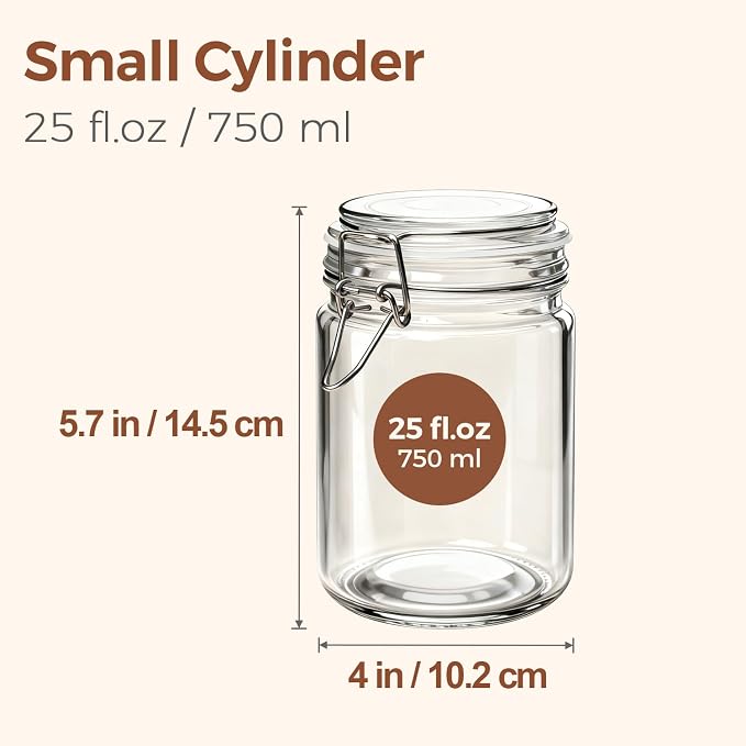ComSaf 6-Pack 25oz Straight Sided Glass Jars - Image 2