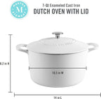 MARTHA STEWART Gatwick 7-Quart Enamel Cast Iron Dutch Oven Pot - Image 2
