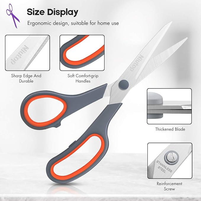 Scissors Bulk Set of 25-Pack, Niutop 8" Multipurpose Sharp Sewing Craft Shears - Image 4