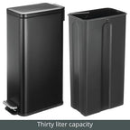 mDesign Slim Metal Rectangle 7.9 Gallon Trash Can - Image 6