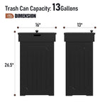Function Home Trash Can Cabinet, 13 Gallon Kitchen Garbage Can, Wood Recycling - Image 4