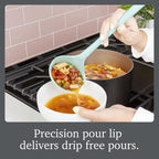 Tovolo Flex Core Silicone Ladle BPA Free Aqua Seafoam Green Deep Silicone Soup - Image 2
