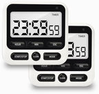 2 Pack Digital Kitchen Timer NKOVE 24 Hour Clock and Alarm Function by Nkove