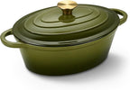 Oval Dutch Oven for Bread Baking, 4.5 Quart Non Stick Enameled Cast Iron Dutch by Kerilyn