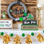 St Patricks Day Decorations, MEETYAMOR 3-Layered Shamrock Wood Block St Patricks Day Decor, Shamrock Ornaments Shake Your SHAMROCK Sign Saint Patricks Day Decorations for the Home, Table, Mantel - Image 7