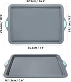 Webake Silicone Sheet Cake Pan, 14 Inch Silicone Sheet Pans 2 Pack Cookie Sheet - Image 4