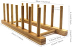 INNERNEED Bamboo Wooden Dish Rack, Vertical Plate & Lid Organizer - Image 5