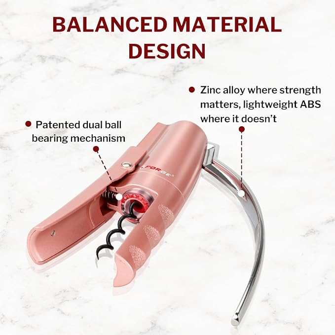 Forge Quality Compact Vertical Lever Corkscrew Wine Opener - Image 4