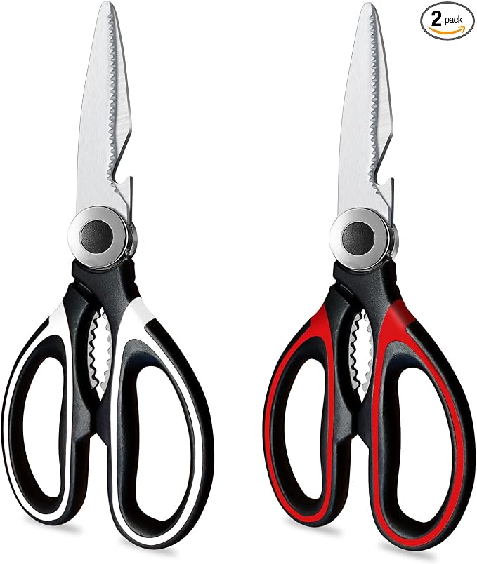 Kitchen Scissors 2 Pack Kitchen Shears All Purpose Heavy Duty Dishwasher Safe by VINKELON