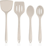 TeamFar Cooking Utensils Set of 4, Silicone Kitchen Utensils, Solid & Slotted by TeamFar