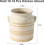 Ceramic Farmhouse Kitchen Utensil Holder - Image 2