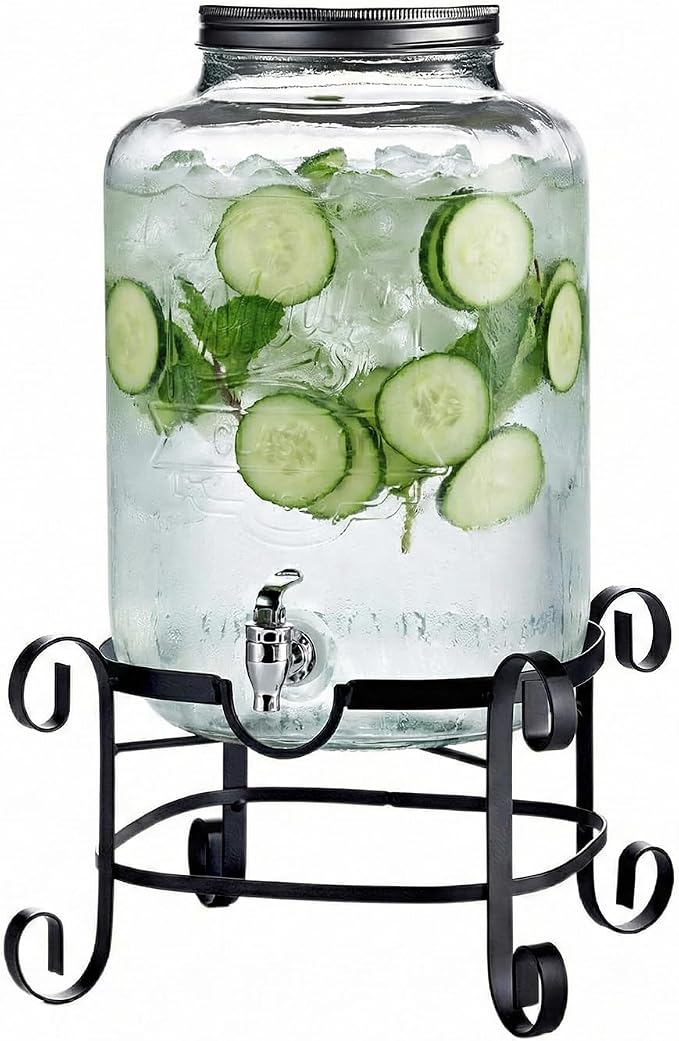 Style Setter Beverage Dispenser Cold Drink Dispenser w/ 3-Gallon Capacity Glass by Stylesetter