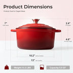 Parmedu 5.5QT Enameled Cast Iron Dutch Oven - Image 5