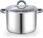 Cook N Home Stock Pot with Lid, 12-Quart Basic Stainless Steel Sauce Cooking by CookNHome
