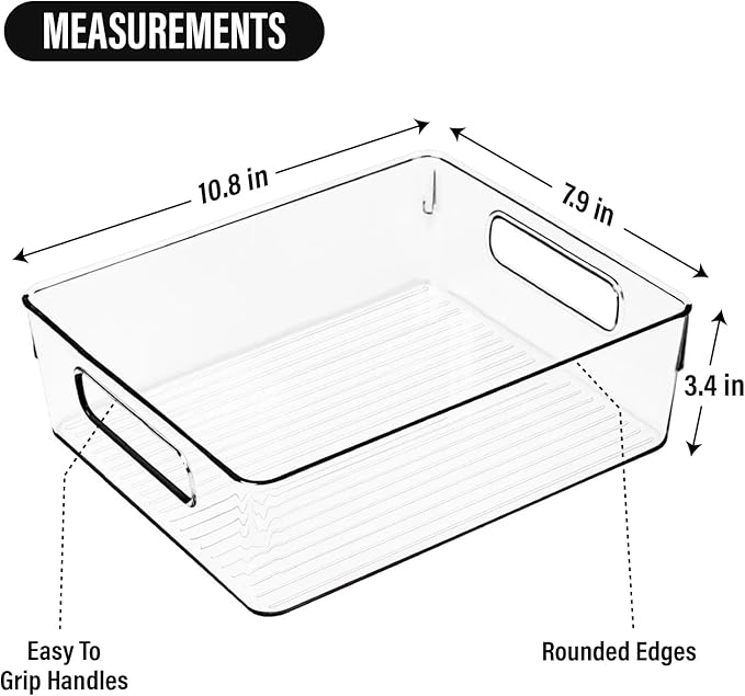 Clear Plastic Storage Bins, Pantry Organizers and Storage, Kitchen Organization - Image 3