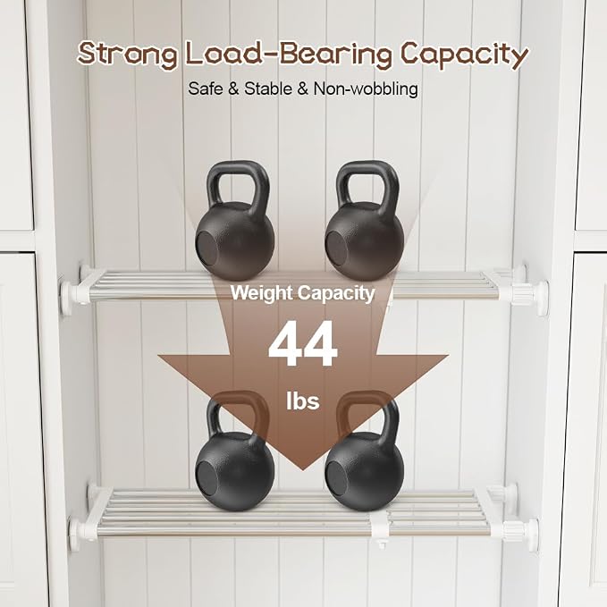 Hershii Tension Shelf Expandable Rod Closet System Heavy Duty Clothes Hanger - Image 3