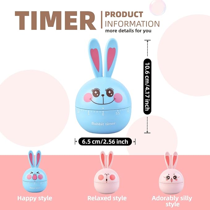 Cartoon Mechanical Kitchen Timer, 60 Minutes Countdown Timer, Mechanical Visual - Image 8