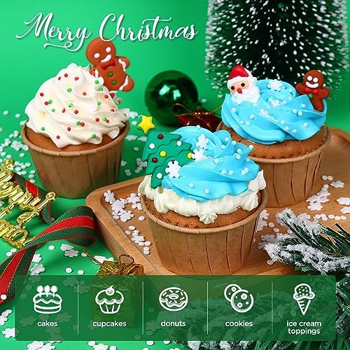 Edible Christmas Cookie Decorations, Edible Gingerbread Men, Christmas Tree, Santa Claus Icing Decorations, Gingerbread House Decorations, Perfect for Cupcakes, Cake, Cookies, and Ice Cream Topping - Image 2