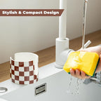 Checkered Sponge Holder for Kitchen Sink, Ceramic Dish Sponge Drying Caddy - Image 5