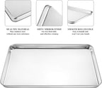 Baking Sheet with Cooling Rack Set, Deedro Stainless Steel Cookie Half Sheets - Image 3