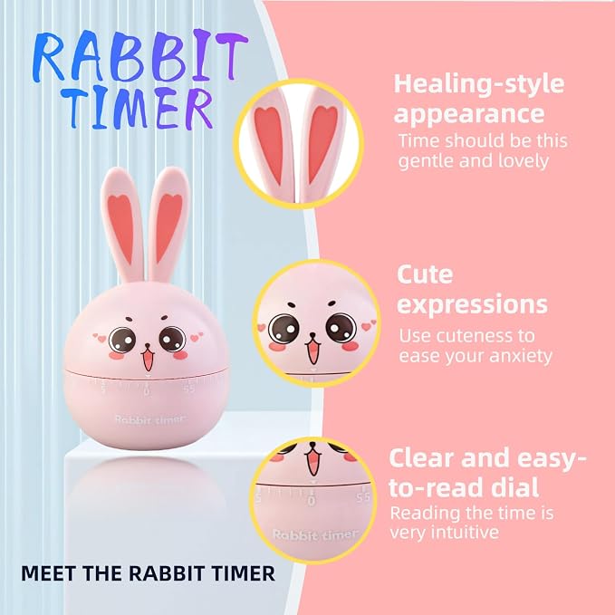 Cartoon Mechanical Kitchen Timer, 60 Minutes Countdown Timer, Mechanical Visual - Image 7
