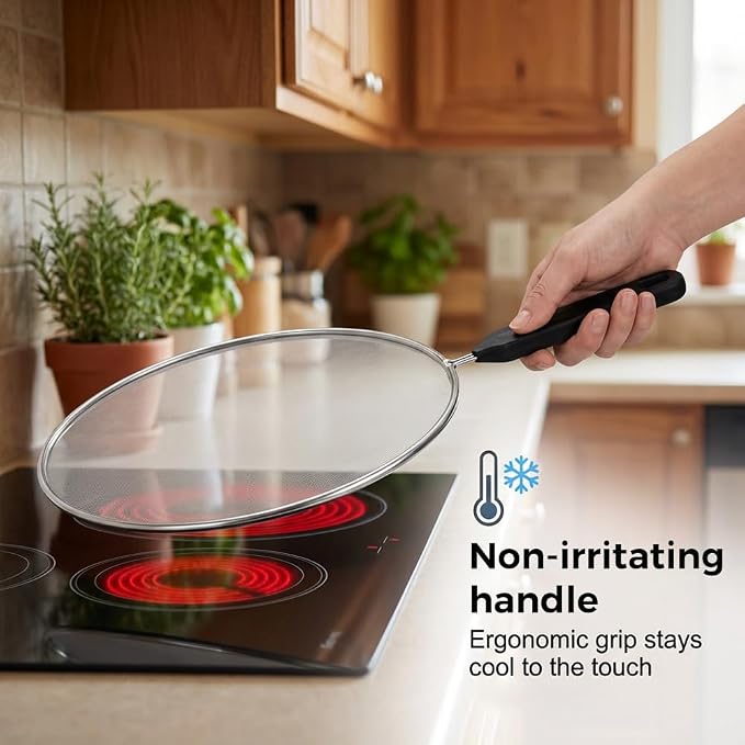 Splatter Screen for Frying Pan, Stainless Steel Grease Splatter Guard Splatter - Image 4