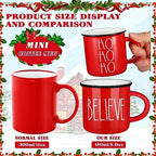 6 Pcs Christmas Mini Coffee Mugs Red White Hot Cocoa Coffee Cups - Image 4