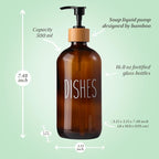 LOOCHICA Dish Amber Glass Soap Dispenser - Image 3