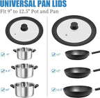 Universal Lid for Pots Pans and Skillets, 2 Pack Pan Cover fit 9", Silicone - Image 3