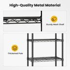 DUMOS 4-Tier Metal Wire Storage Shelves, Adjustable Standing Storage Rack Shelf - Image 4