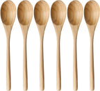 AOOSY Wooden Spoons for Cooking, 9 Inches 6 Pieces Japanese Natural Ellipse by AOOSY