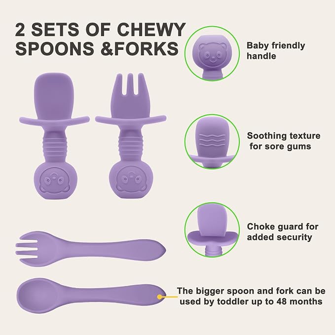 Silicone Baby Feeding Set | Baby Led Weaning Supplies Includes Suction Bowls - Image 7