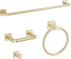 Brusehd Light Gold Bathroom Hardware Set 4 Pieces, Bathroom Accessories Set by bluebyrne