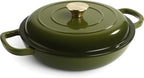 Vintage Style 3 Quart Enameled Cast Iron Braiser, Non Stick Enameled Cast Iron by Unknown